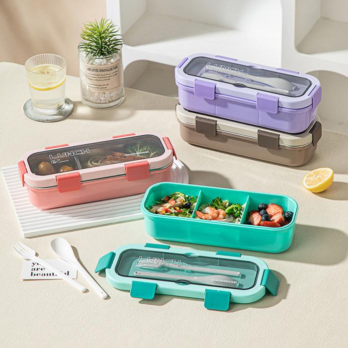 愛悅長(zhǎng)方形便當(dāng)盒二格/三格可選 塑料款/不